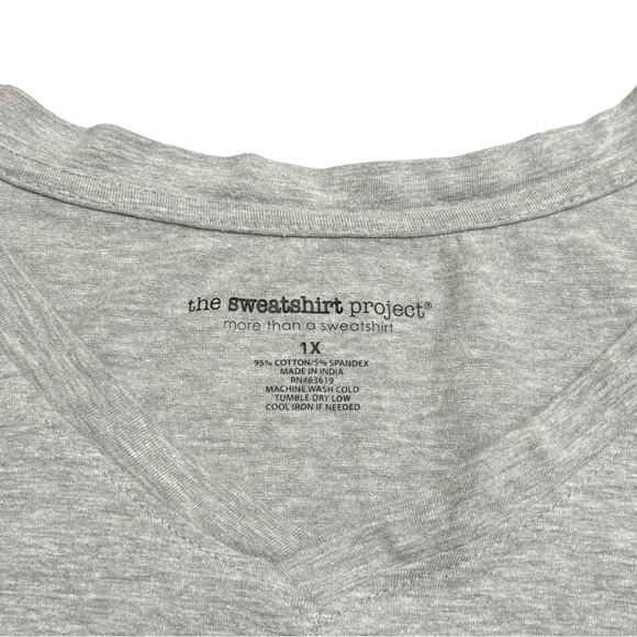 The Sweatshirt Project Gray Sleeveless Women's Top with Ruched Sides with Ties - Picture 3 of 7